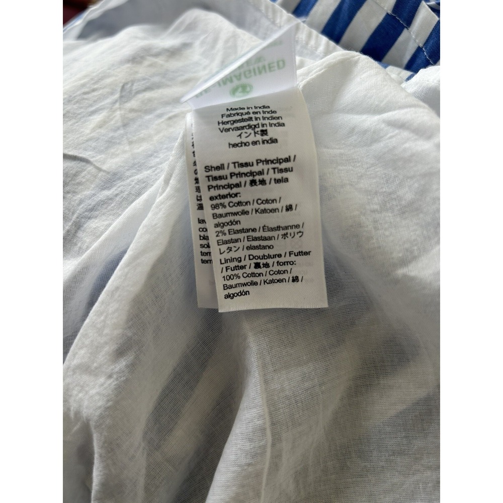 NWT J.Crew Blue & White striped Tiered Cotton Maxi Dress Ruffle Trim sz 12 $118 - Picture 5 of 5